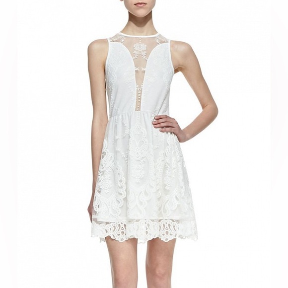 For Love & Lemons Lulu Mesh-Inset Lace Dress Size S - Picture 1 of 6